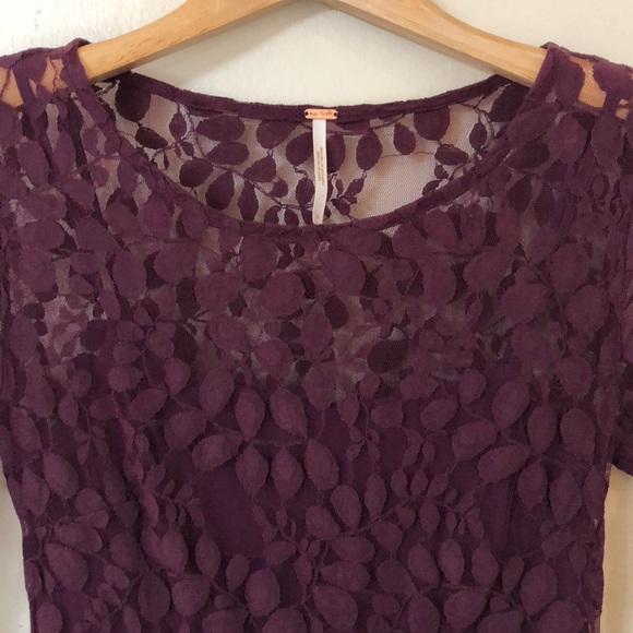 Free People Leaf Print Lace Dress - Picture 3 of 8